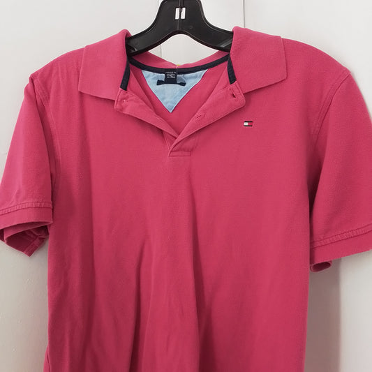 Tommy Hilfiger Kids Pink Polo Shirt, Size L, Cotton