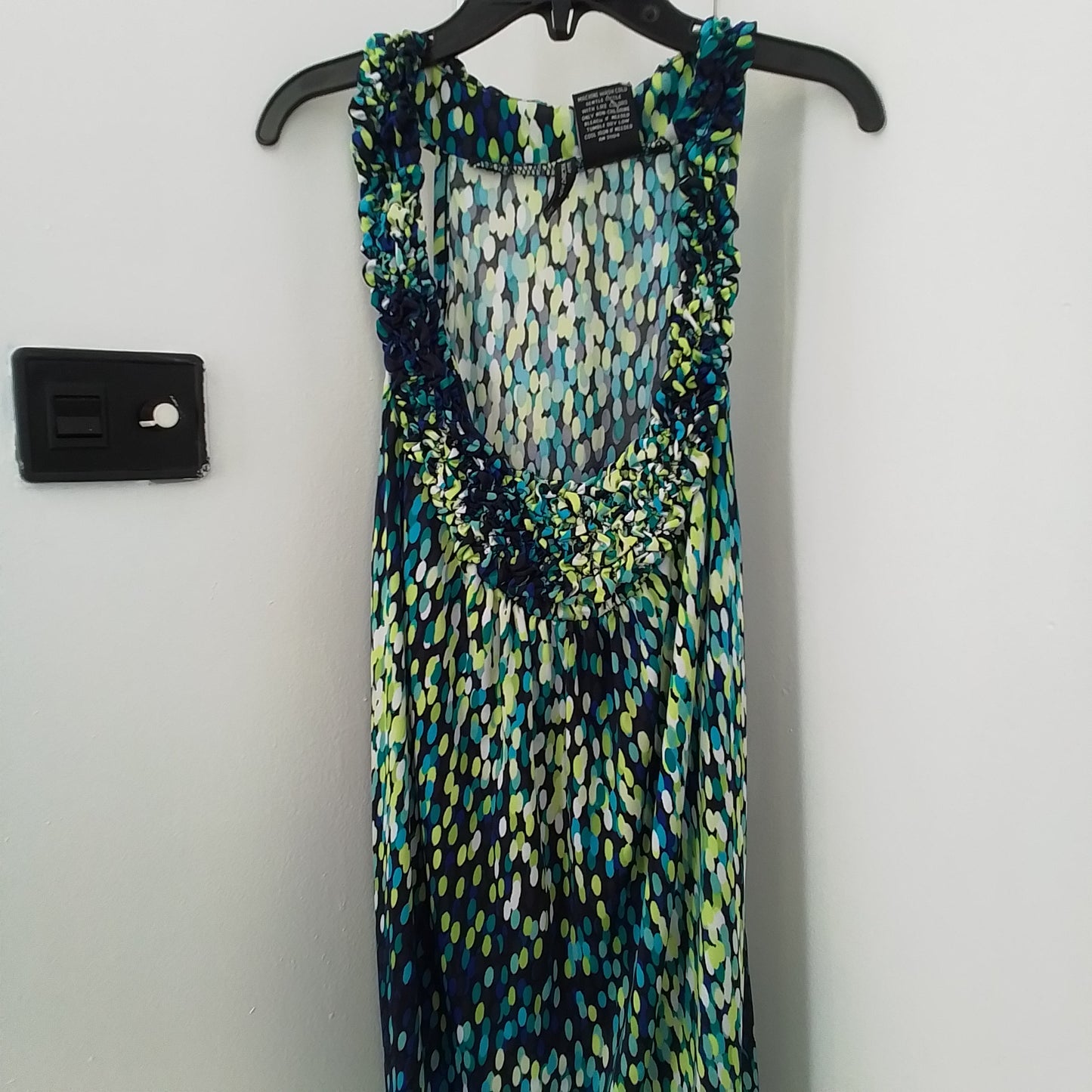 New Directions Women's Blouse, Large, Polyester, Yellow/Blue/Green