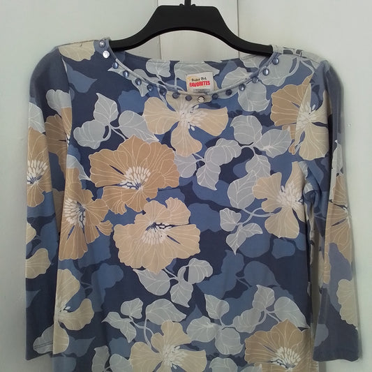 Ruby Rd Women's Floral Cotton Blouse - Size S