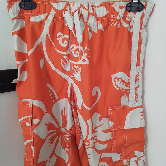 Old Navy Kids Swim Suit XL Orange/White Acrylic