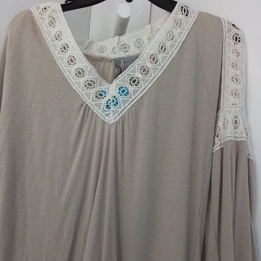 New Directions Women's Brown White Rayon Shirt - Size M
