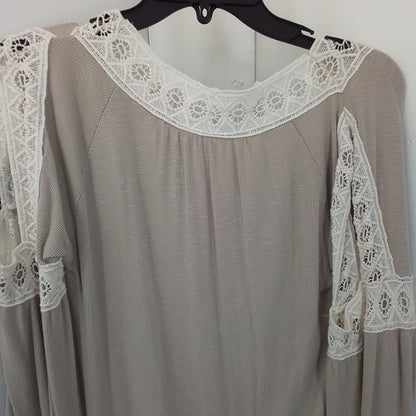New Directions Women's Brown White Rayon Shirt - Size M