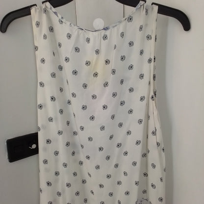Old Navy Womens Blouse M White/Aqua/Blue