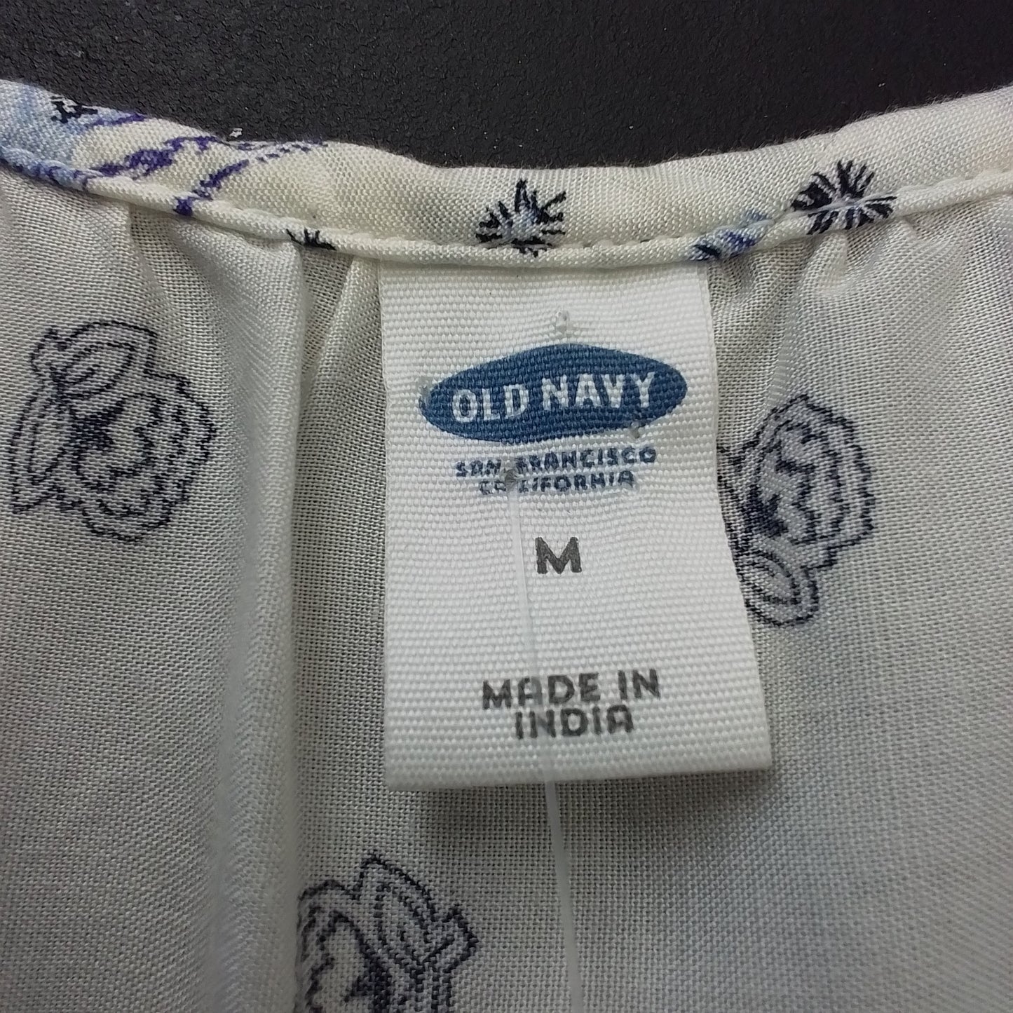 Old Navy Womens Blouse M White/Aqua/Blue