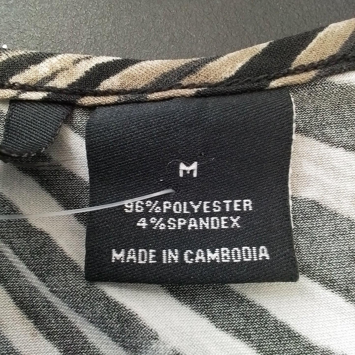 New Directions Womens Blouse, Size M, Black/Grey/White/Brown, Polyester