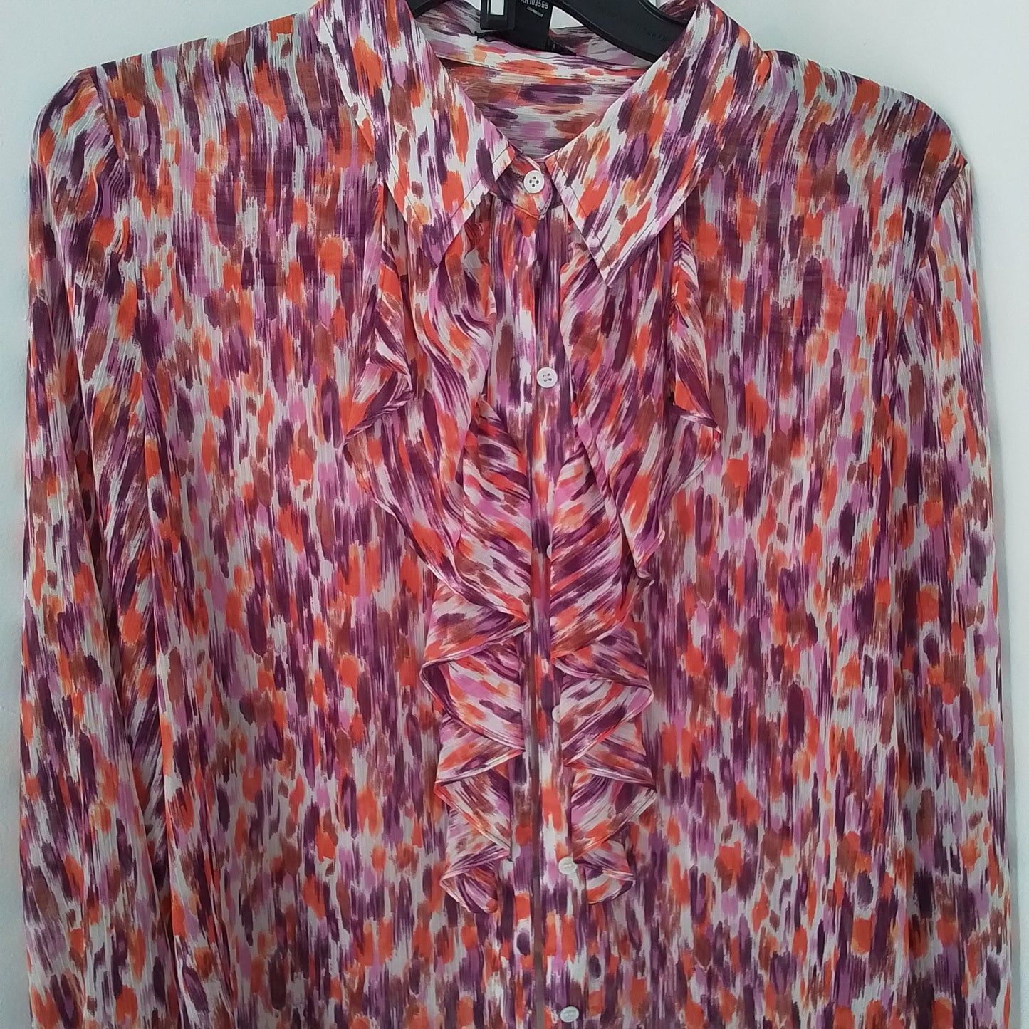 Women's Polyester Blouse - Purple, Red, White (M)