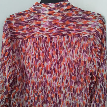 Women's Polyester Blouse - Purple, Red, White (M)