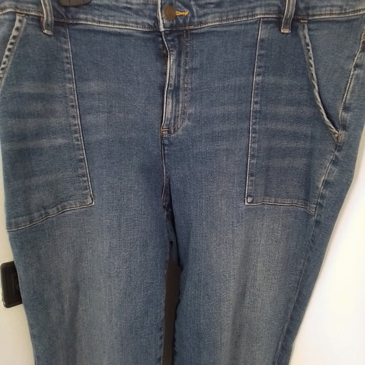 Chaps Women's Blue Cotton Jeans - Size 18
