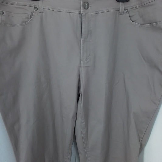 Women's Brown Cotton Pants - Size 18