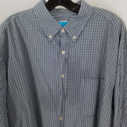 Old Navy Men's Blue/White Button Up Shirt - XL, Cotton