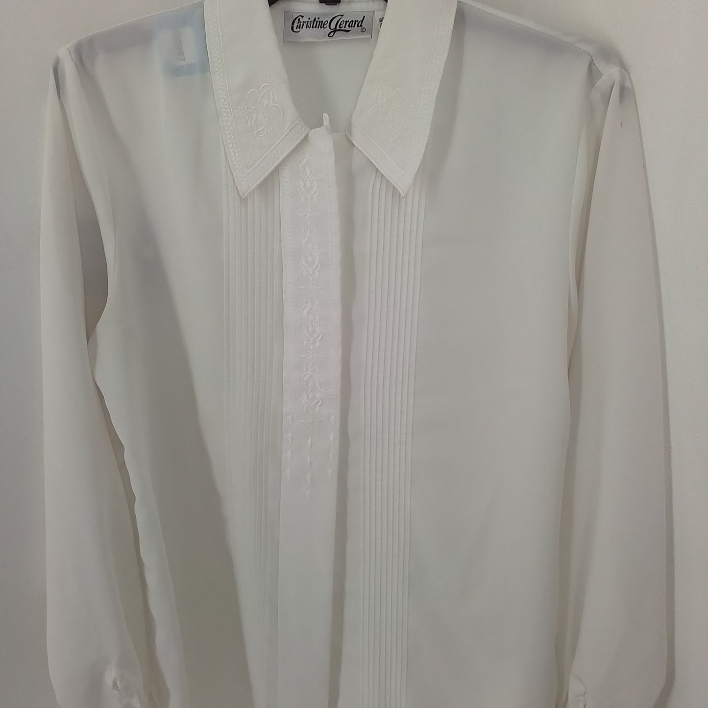 Women's White Polyester Blouse - Size 8