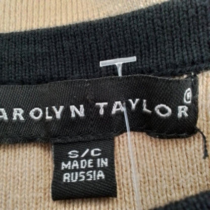 Women's Sweater - Brown/Black, Size S, Cotton/Nylon