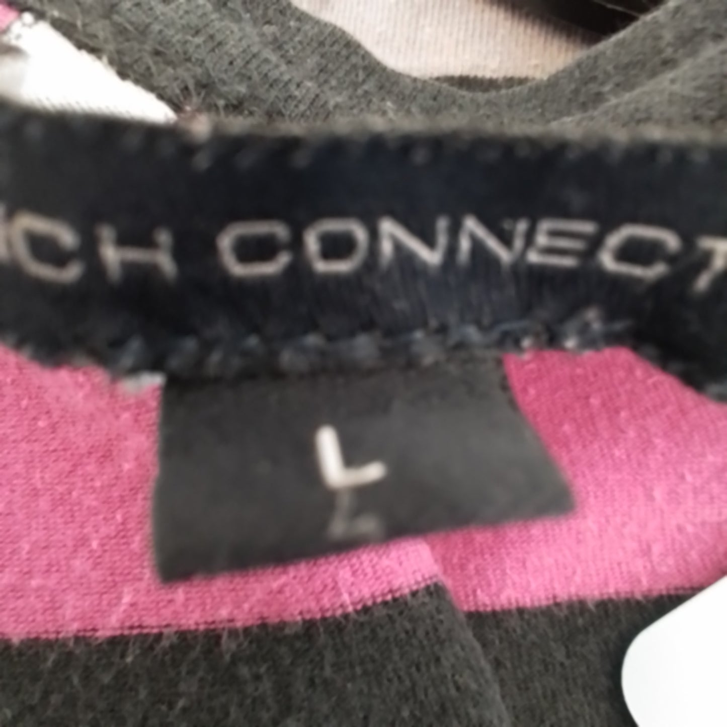 Women's French Connection Cotton Tank Top - Blue, Black, Red, and Pink Stripes (Size L)