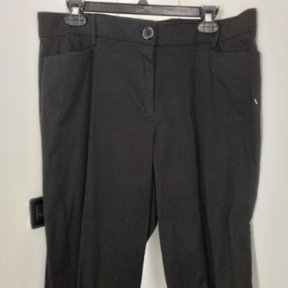 Kim Rogers Women's Black Cotton Pants - Size 14