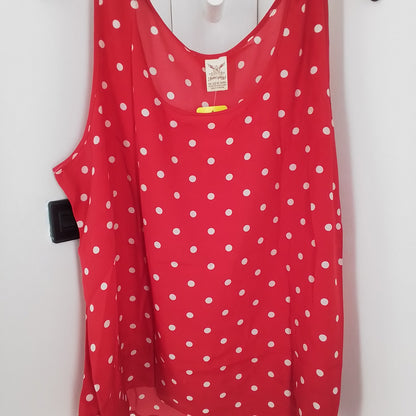 Faded Glory Women's Red & White Polka Dot Blouse, Polyester, 3x