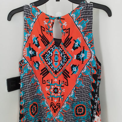 Women's Dress - M - Orange/Black/Aqua