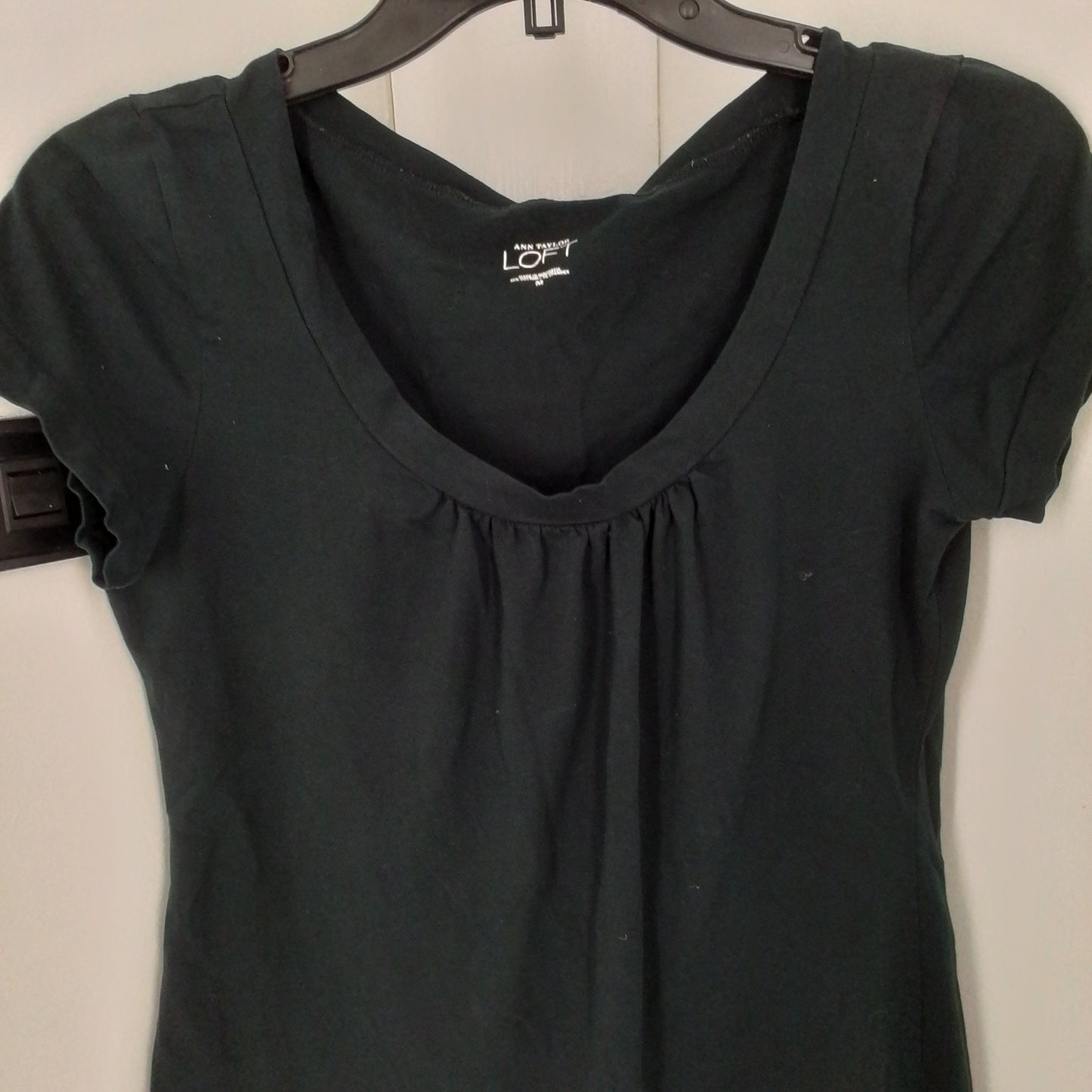 Loft Women's Black Shirt - Size M, Cotton Spandex
