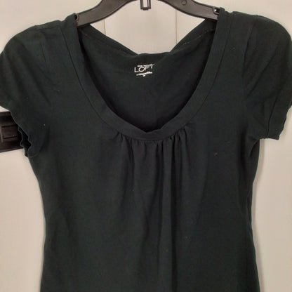 Loft Women's Black Shirt - Size M, Cotton Spandex