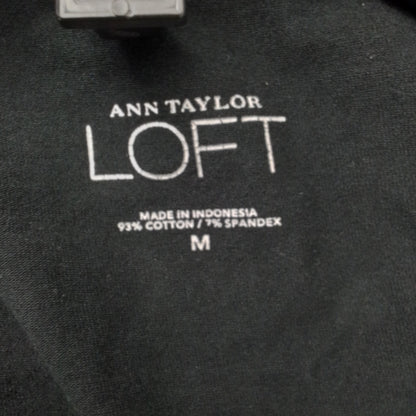 Loft Women's Black Shirt - Size M, Cotton Spandex