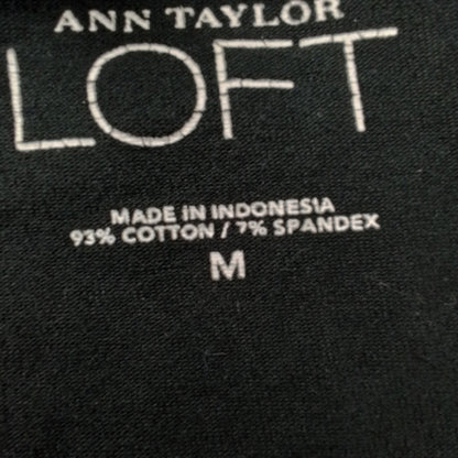 Loft Women's Black Shirt - Size M, Cotton Spandex