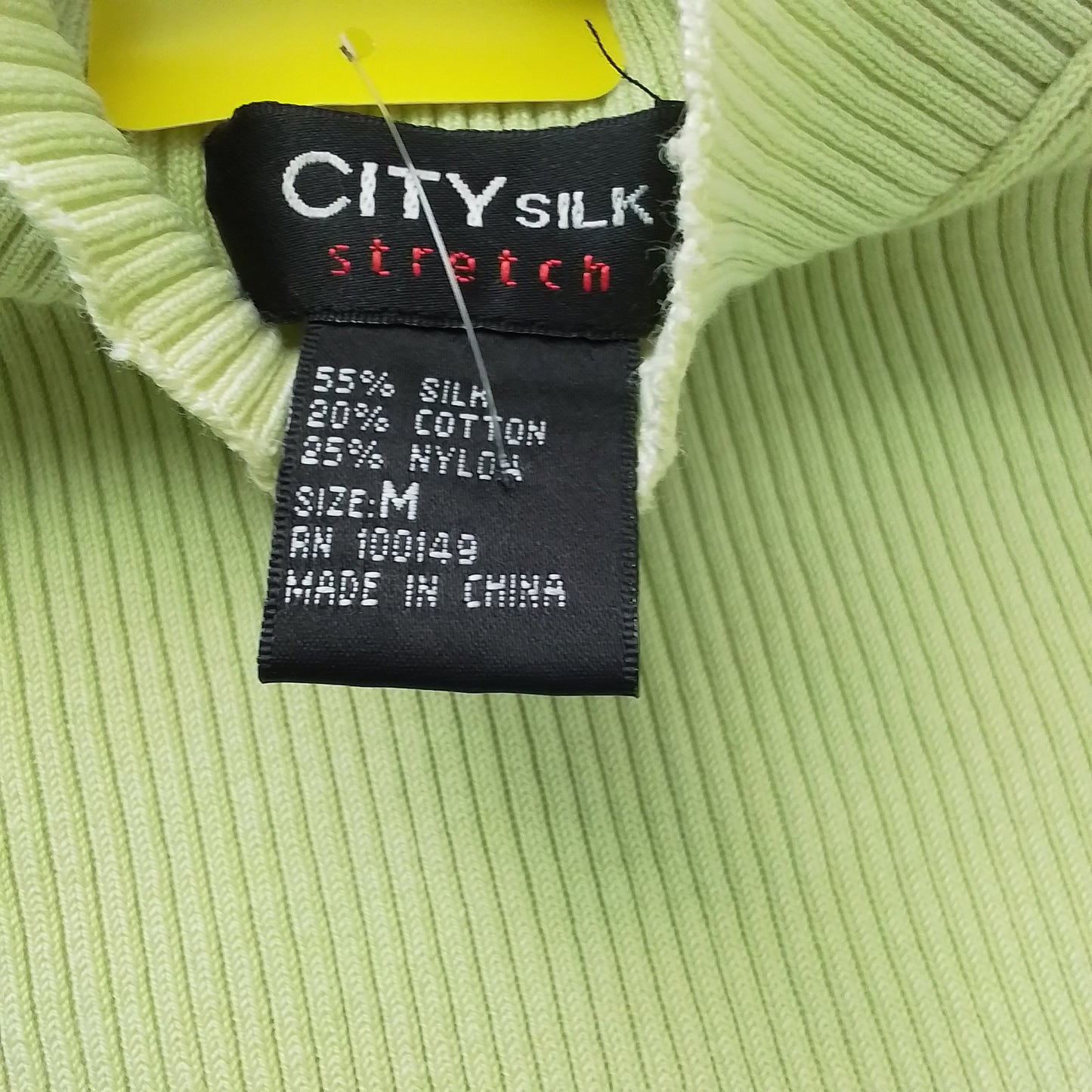 Women's Yellow Shirt - Size M, Cotton/Silk/Nylon Blend