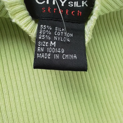 Women's Yellow Shirt - Size M, Cotton/Silk/Nylon Blend