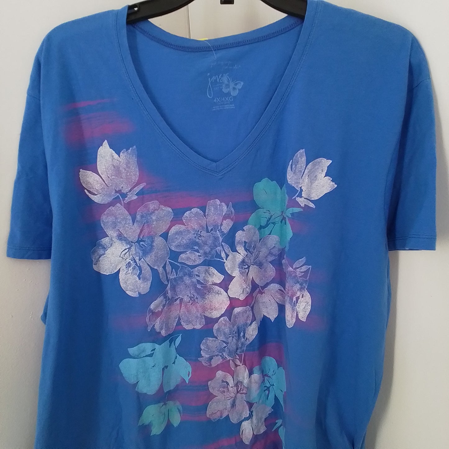 Just My Size Women's Blue Cotton Shirt - 4XL