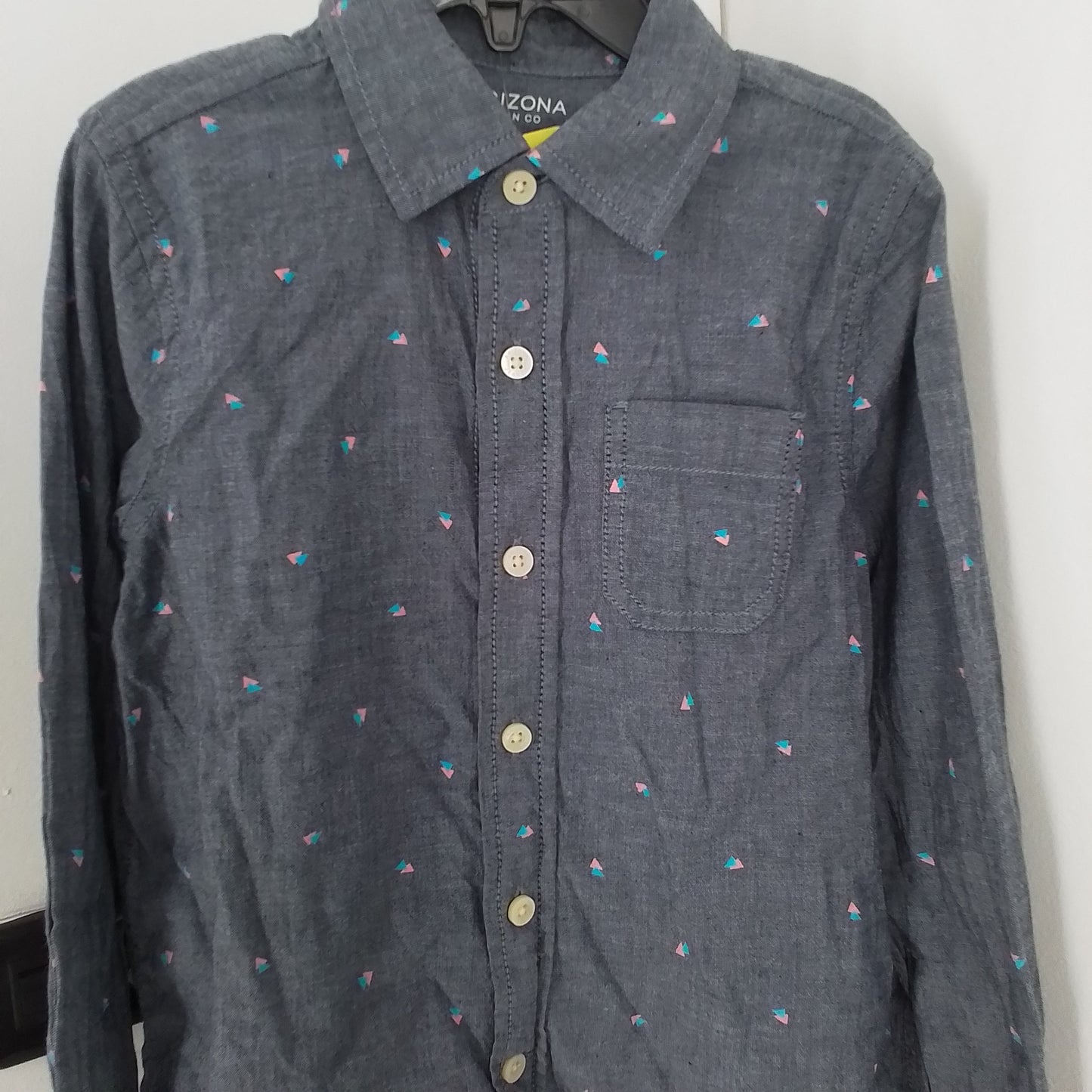 Arizona Jeans Kids Grey Button Up Shirt - XS