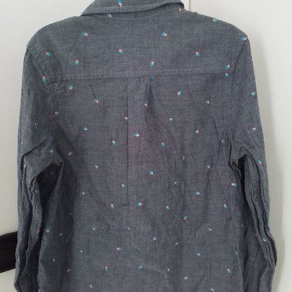 Arizona Jeans Kids Grey Button Up Shirt - XS