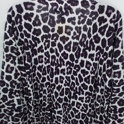 Women's Acrylic 1-piece attached Cardigan and Shirt - White, Purple (3x)