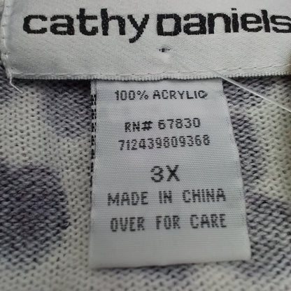 Women's Acrylic 1-piece attached Cardigan and Shirt - White, Purple (3x)