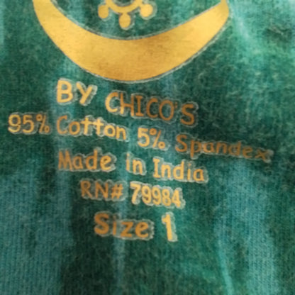 Chico's Women's Cotton Shirt - Blue, Teal, Brown