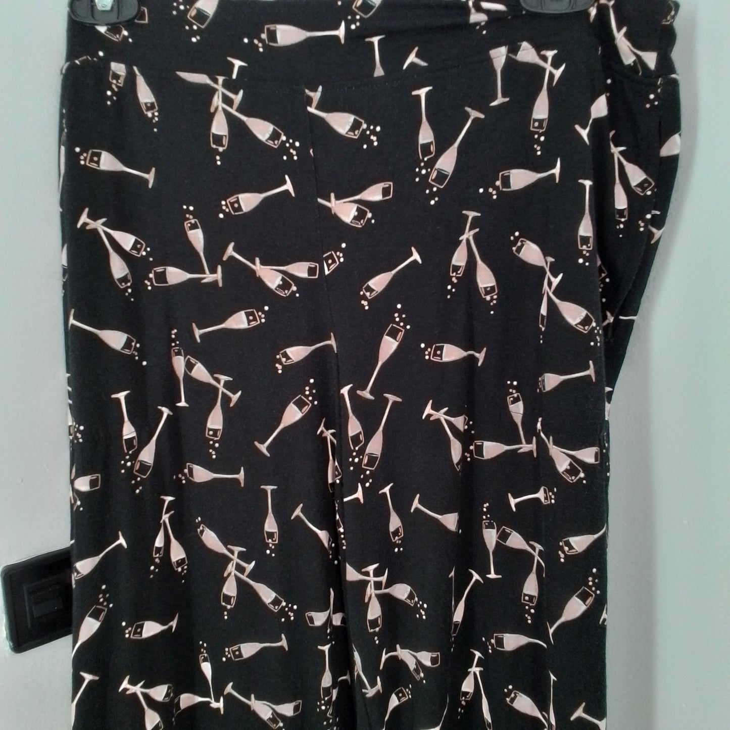 Women's Pajama, Size M, Rayon, Black/Salmon