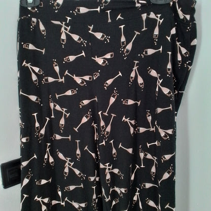 Women's Pajama, Size M, Rayon, Black/Salmon