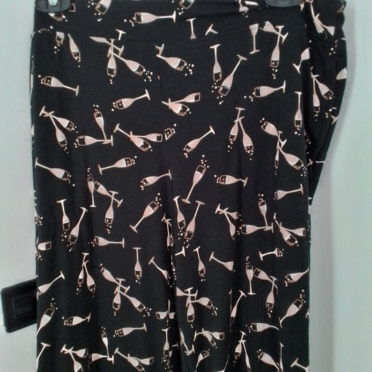 Women's Pajama, Size M, Rayon, Black/Salmon