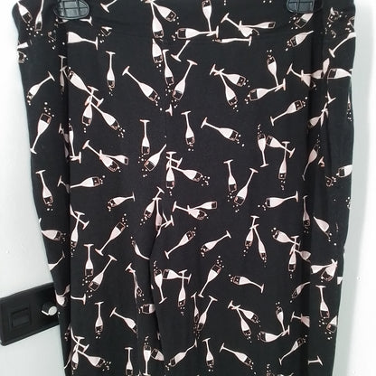 Women's Pajama, Size M, Rayon, Black/Salmon