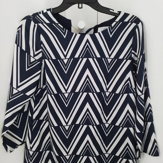 Crown & Ivy Women's Dress - White/Navy, Polyester