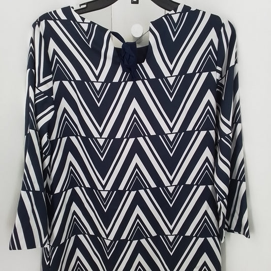 Crown & Ivy Women's Dress - White/Navy, Polyester