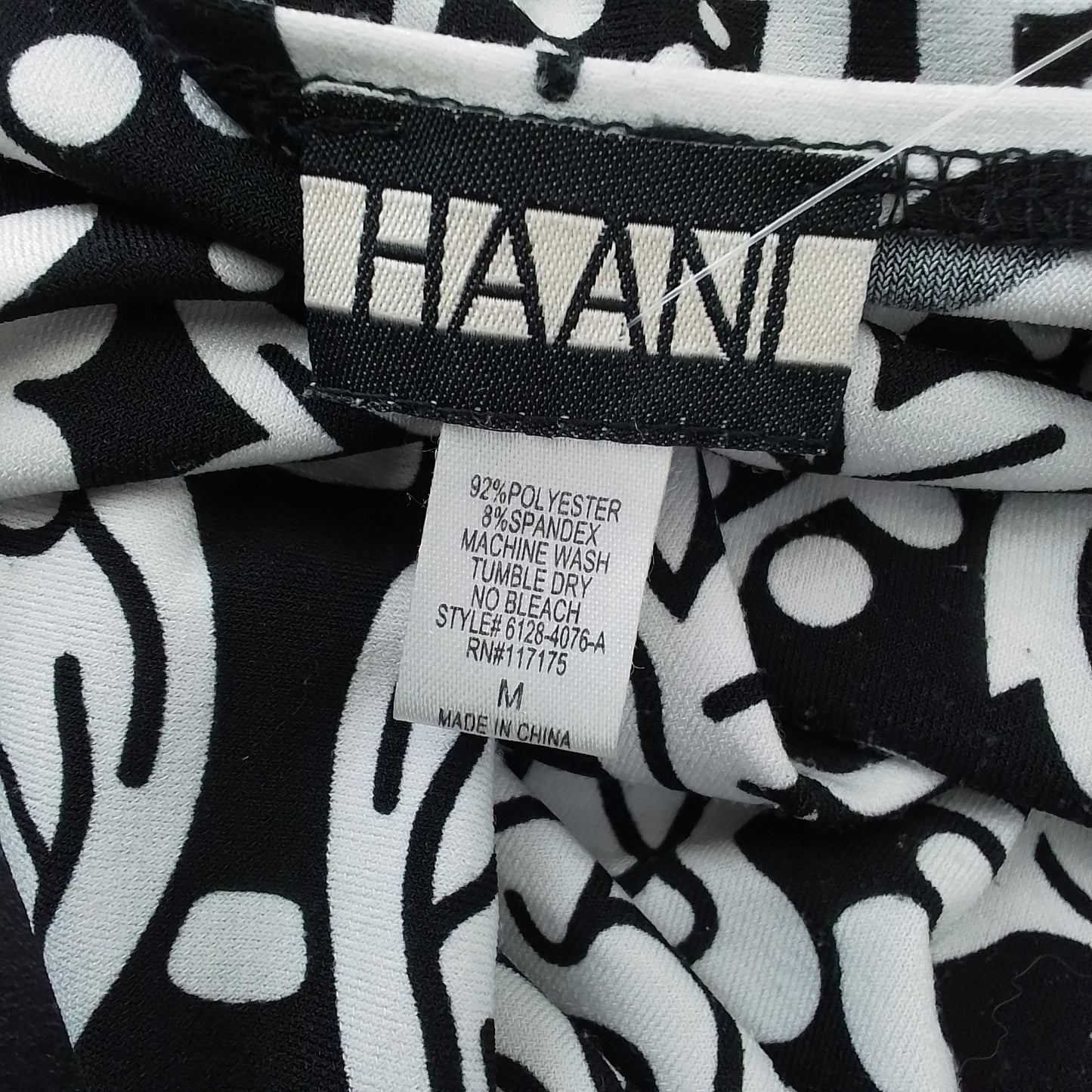 Women's Polyester Dress - Black/White/Yellow (M)