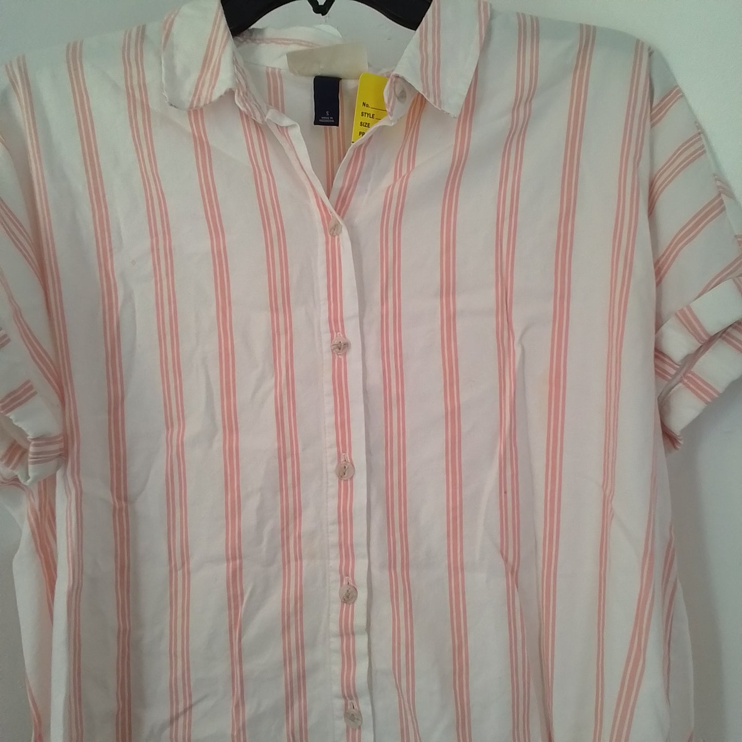 Universal Threads Women's Blouse - Pink/White, Size S, Cotton/Rayon