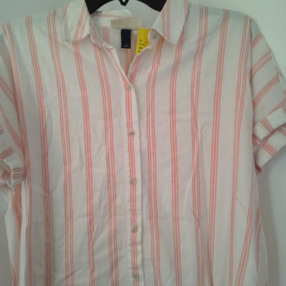 Universal Threads Women's Blouse - Pink/White, Size S, Cotton/Rayon