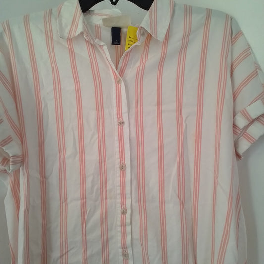 Universal Threads Women's Blouse - Pink/White, Size S, Cotton/Rayon