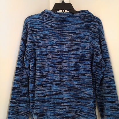 Rafaella Women's Blue/Black Polyester Sweater- Size S