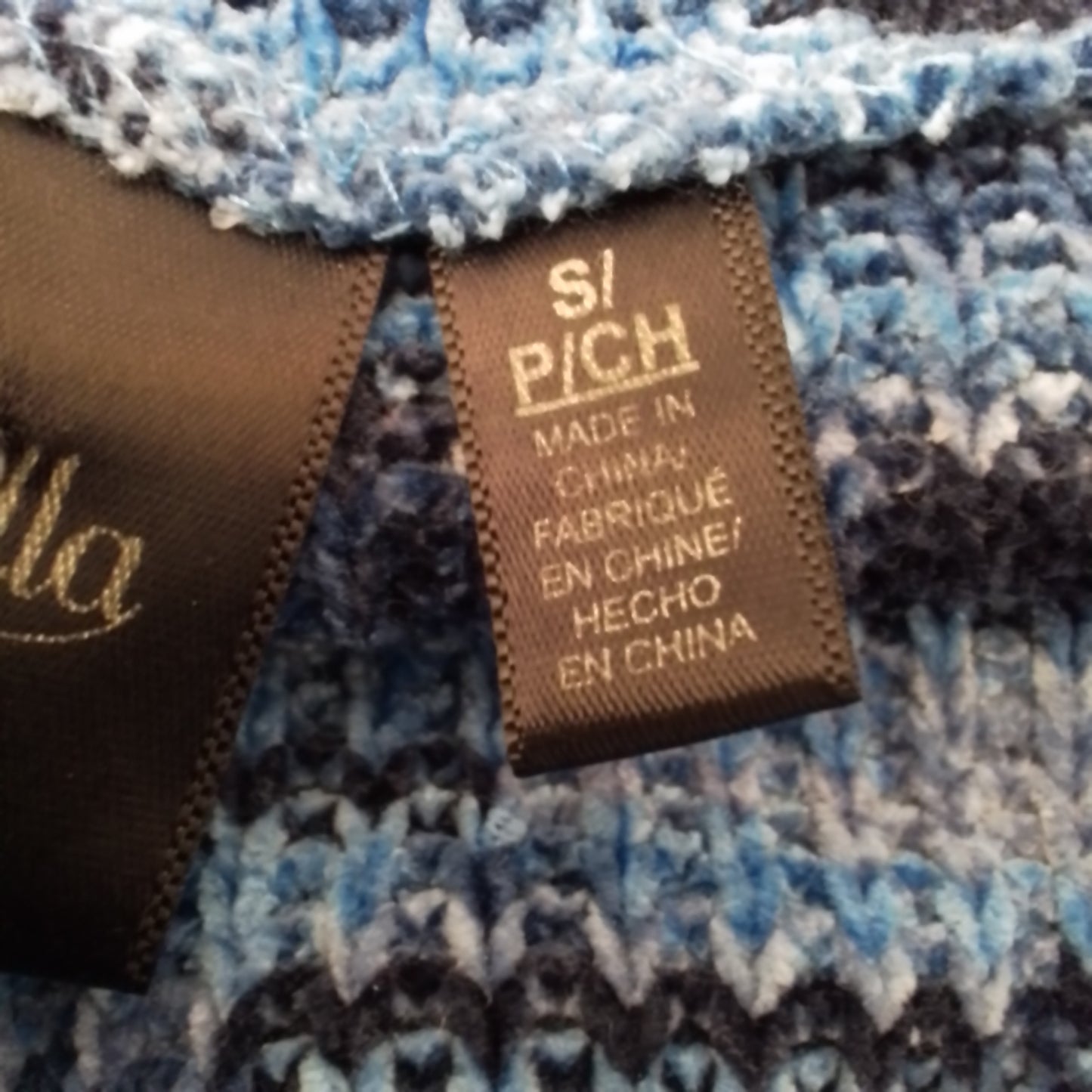 Rafaella Women's Blue/Black Polyester Sweater- Size S