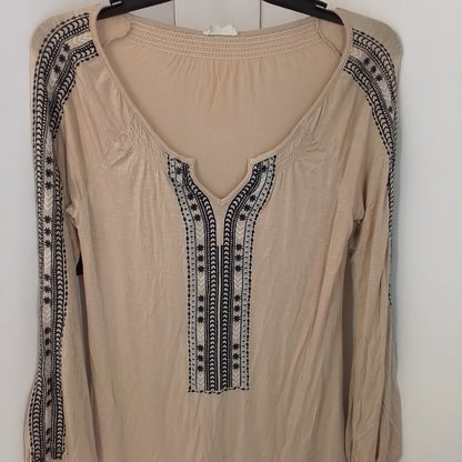 Women's Brown Rayon Blouse - Size S