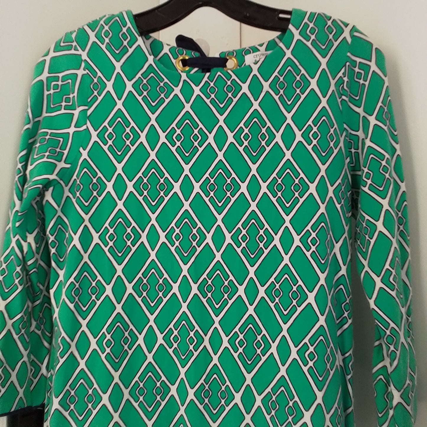 Crown & Ivy Women's Green/White Cotton Dress - XS