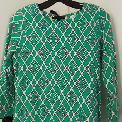 Crown & Ivy Women's Green/White Cotton Dress - XS