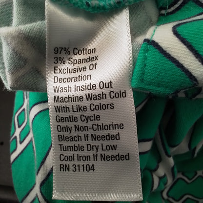 Crown & Ivy Women's Green/White Cotton Dress - XS