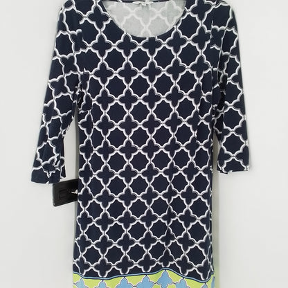 Crown & Ivy Womens Dress Blue/White XS Cotton
