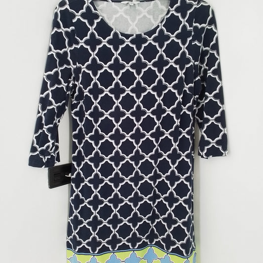 Crown & Ivy Womens Dress Blue/White XS Cotton